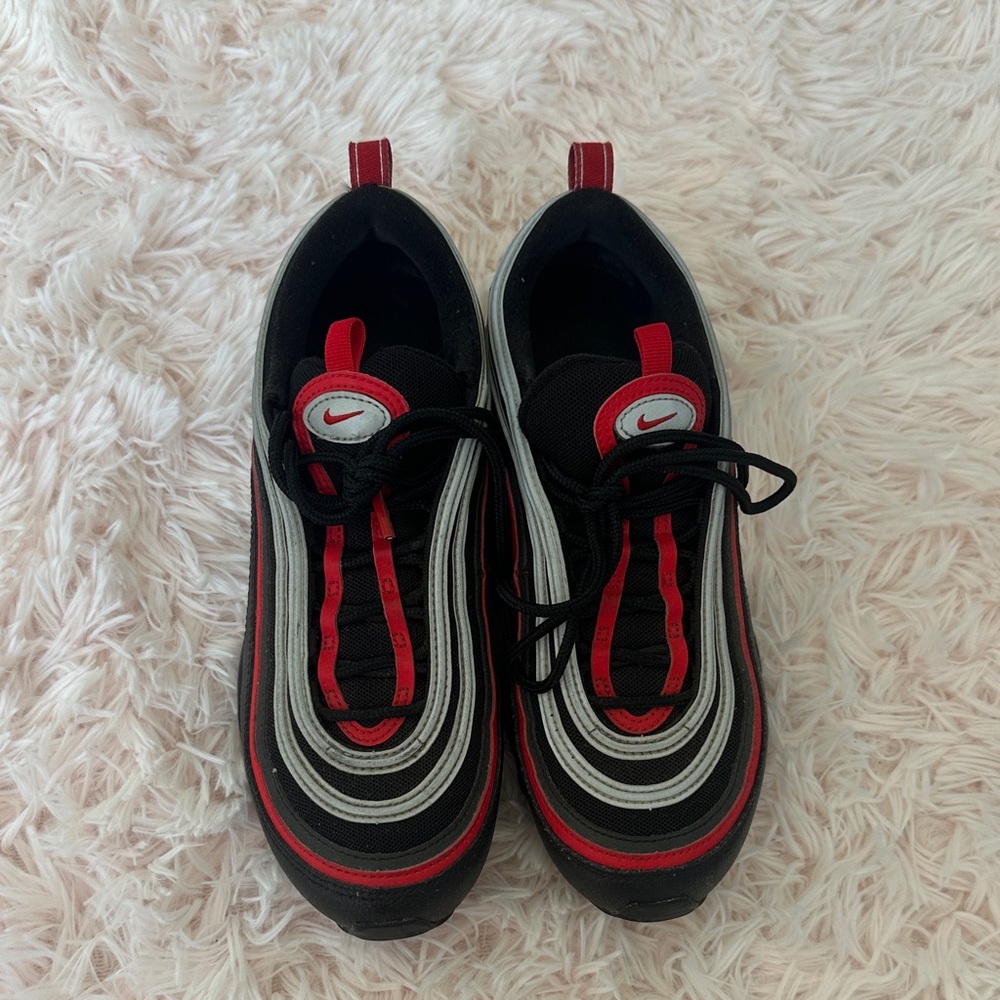 Nike Black and Red Air Max 97 Sneakers
